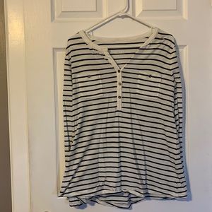 Merona, Long Sleeved, Striped Tee, Size Large, Like New, Worn Once.